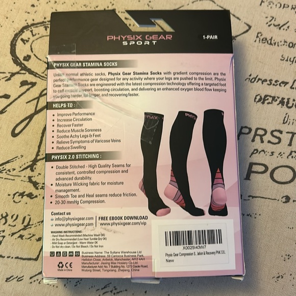 Physix Gear Sport Stamina Unisex Graduated Compression Socks XXL Anti-Fatigue 🧦 - Picture 2 of 13